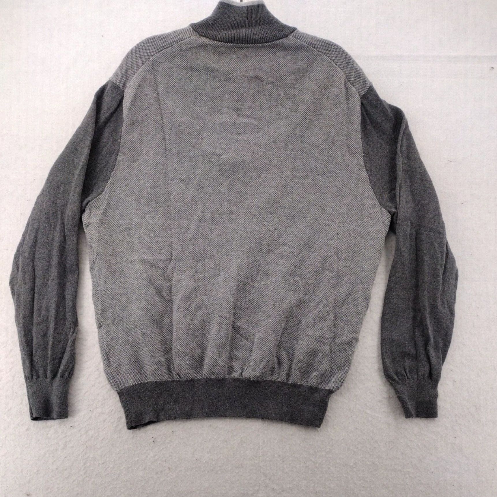 Jos. A. Bank Jos. A. Bank Sweater Mens XL Gray Cotton Cashmere 1/4 Zip Mock Neck Color Block Pullover Knit American Classic Outdoor Size US XL / EU 56 / 4 - 6 Thumbnail