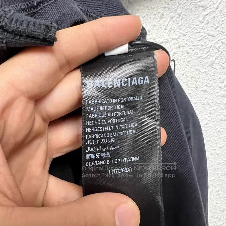 Balenciaga Balenciaga Black washed diamond 'See Now Buy Now' short-sl Size US S / EU 44-46 / 1 - 4 Thumbnail