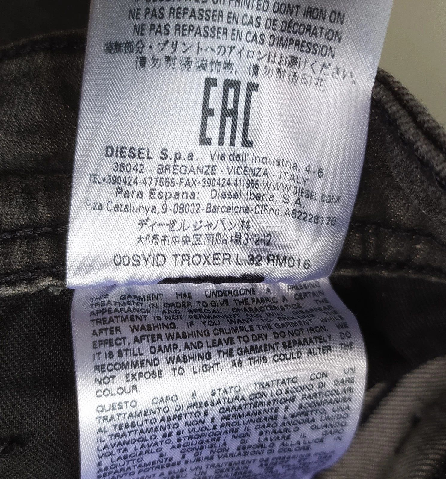 Diesel Diesel TROXER L.32 MENS JEANS SLTP/9992 Size US 34 / EU 50 - 10 Thumbnail