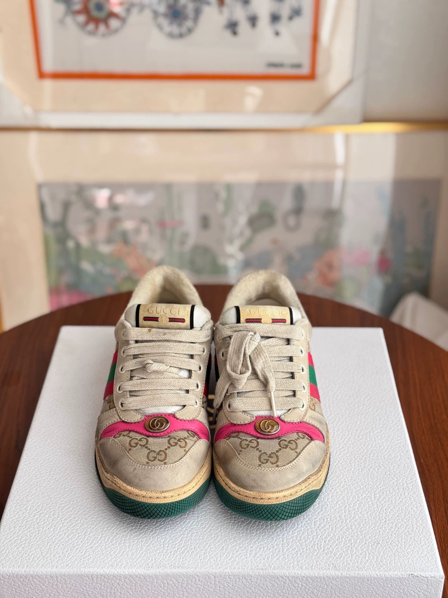Gucci GUCCI Screener Leather Sneaker Women's 36 Ebony 95 New Size US 5 / IT 35 - 1 Thumbnail