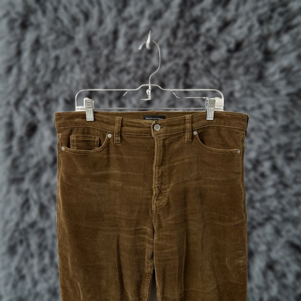 Banana Republic Banana Republic Corduroy Pants Womens 36x30 Brown Hi Rise Straight Premium Denim Dress Pants Workwear Casual Size 25" / US 0 / IT 36 - 1 Thumbnail