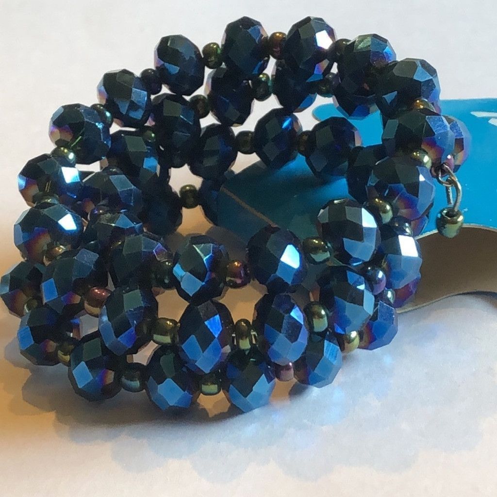 Rainbow Rainbow Blue Beaded Boho Wrap Bracelet Size ONE SIZE - 3 Thumbnail