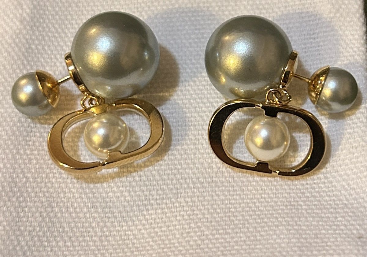 Dior DIOR TRIBALES EARRINGS Gold-Finish Metal w Pistachio Green Size ONE SIZE - 5 Thumbnail