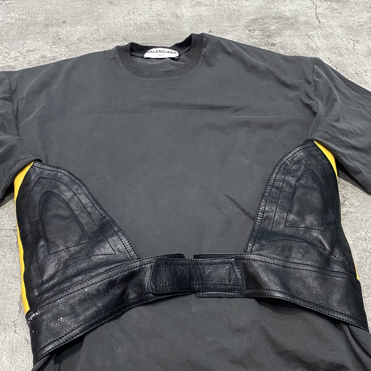 Balenciaga Balenciaga Hybrid Leather Racer Short Sleeve Jacket Size US XS / EU 42 / 0 - 4 Thumbnail