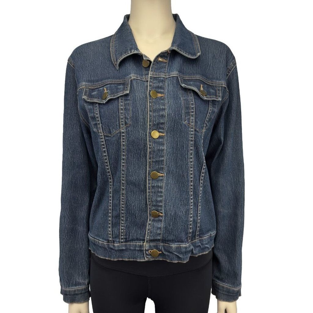Other MY MAILLE MONTREAL Button up Dark Blue Jean Jacket Size M Size XXS / US 00 / IT 34 - 3 Thumbnail