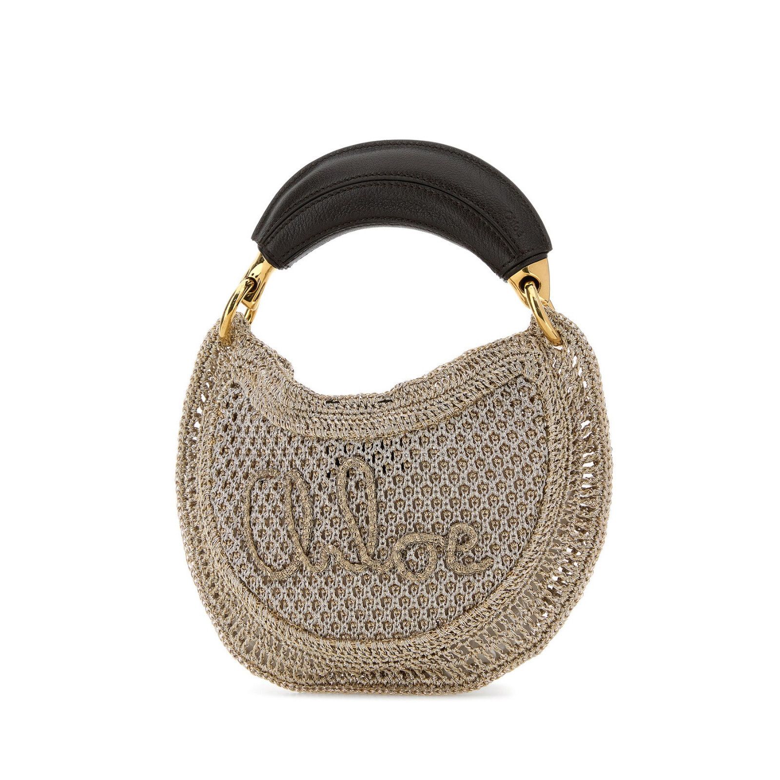 Chloe Chloe Summer Banana Mini Silver Raffia Top Handle Bag New & Size ONE SIZE - 2 Thumbnail