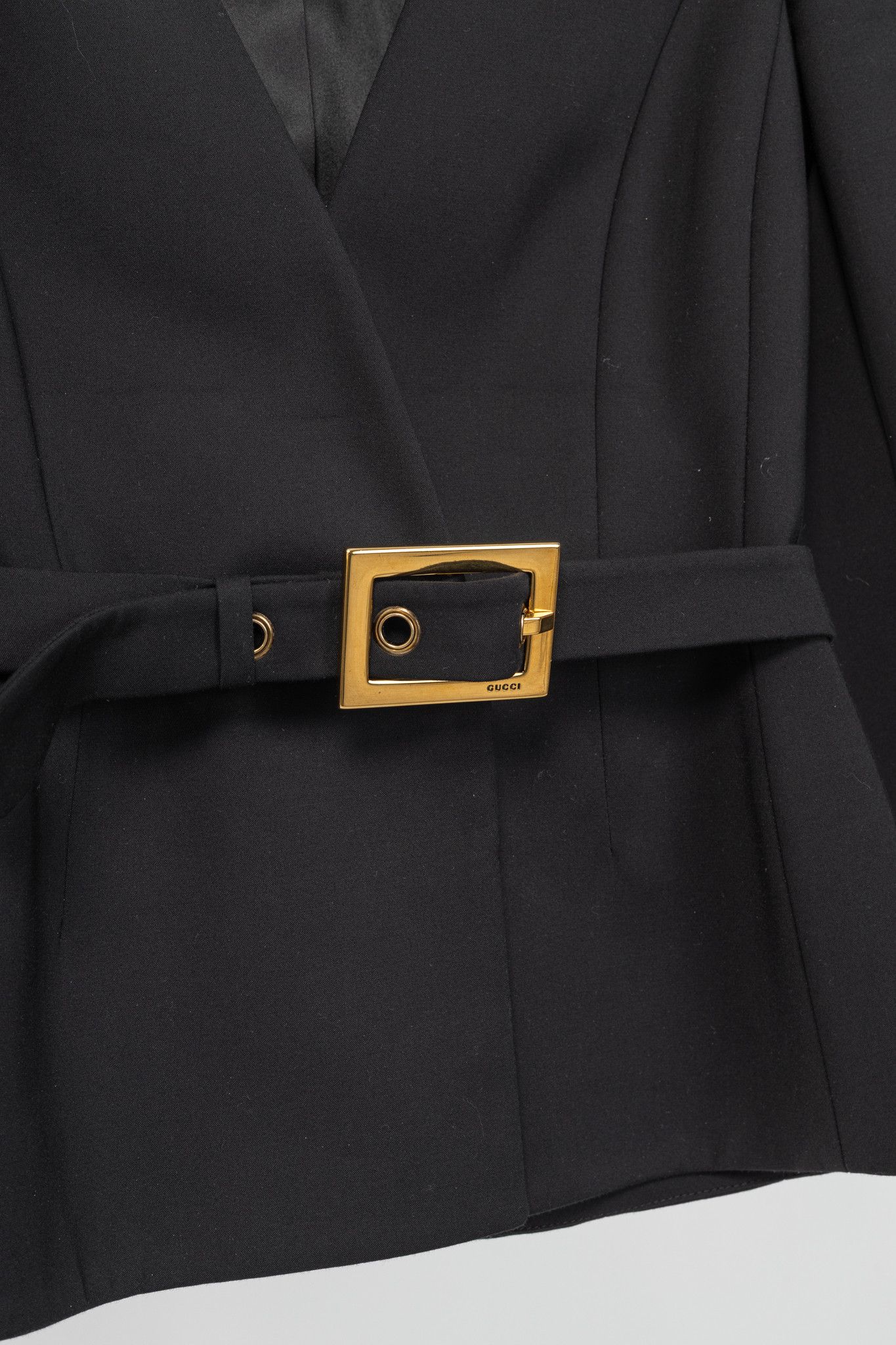 Gucci Gucci PF13 Black Cotton-Blend Belted Jacket Size XS / US 0-2 / IT 36-38 - 7 Thumbnail