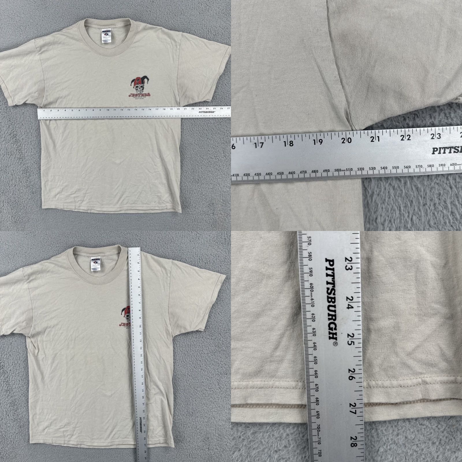 Jerzees VINTAGE Jerzees T-Shirt Beige Crew Neck Short Sleeve Military 2007-2008 JERZEES Mens Large Beige T Shirt U.S. Military Size US L / EU 52-54 / 3 - 8 Thumbnail