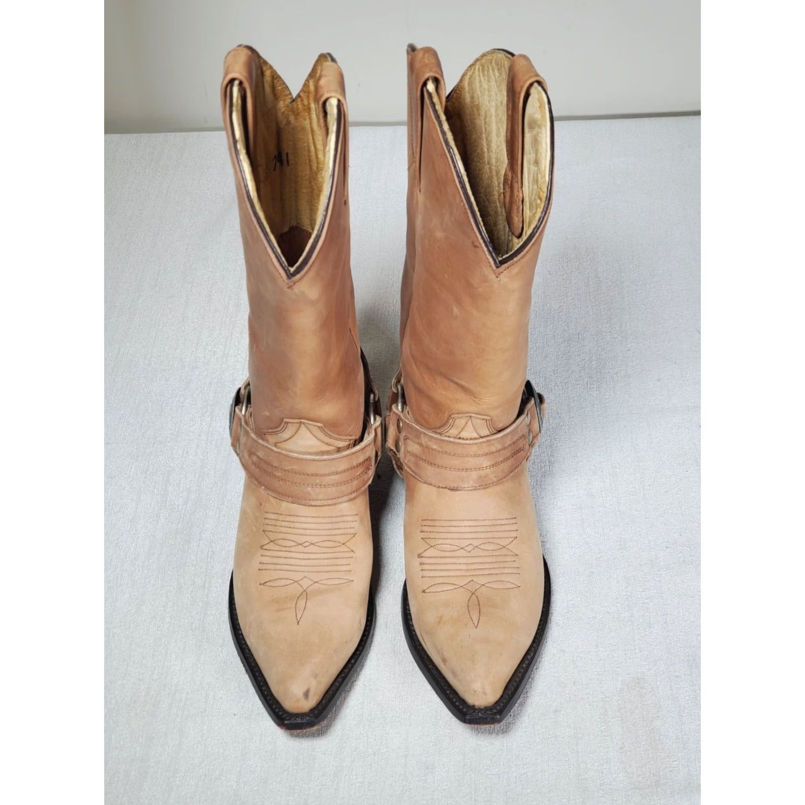 Vintage Vintage Zodiac Frontier Western Boot Shoes Camel Tan Leather Womens US 6.5 Size US 7 / IT 37 - 6 Thumbnail