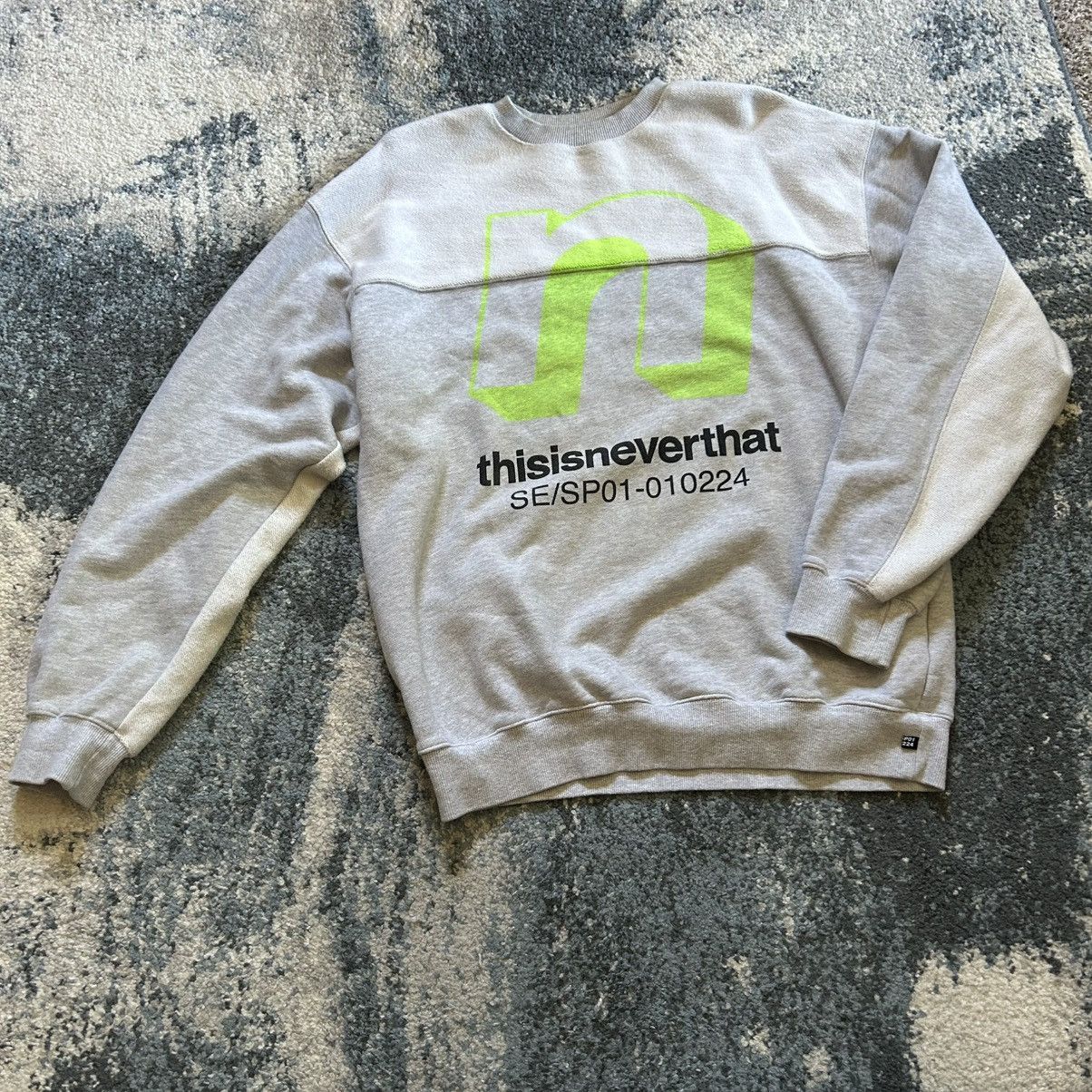 thisisneverthat 2019 SE/SP01-010224 tnt heather ash grey patchwork crewneck Size US M / EU 48-50 / 2 - 14 Thumbnail