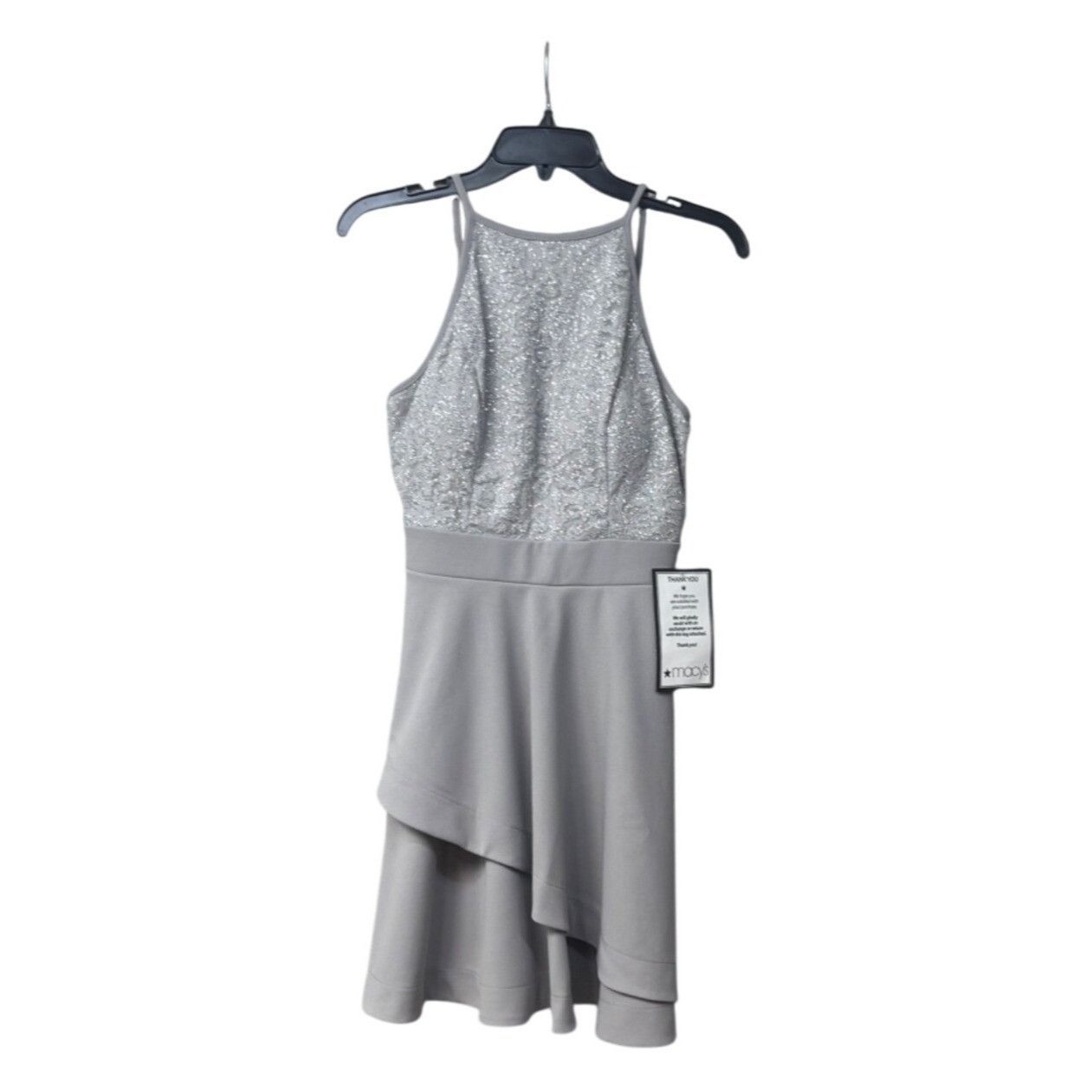 Other Speechless Juniors' Sparkle-Embellished Halter Dress, Gray/S Size ONE SIZE - 10 Thumbnail