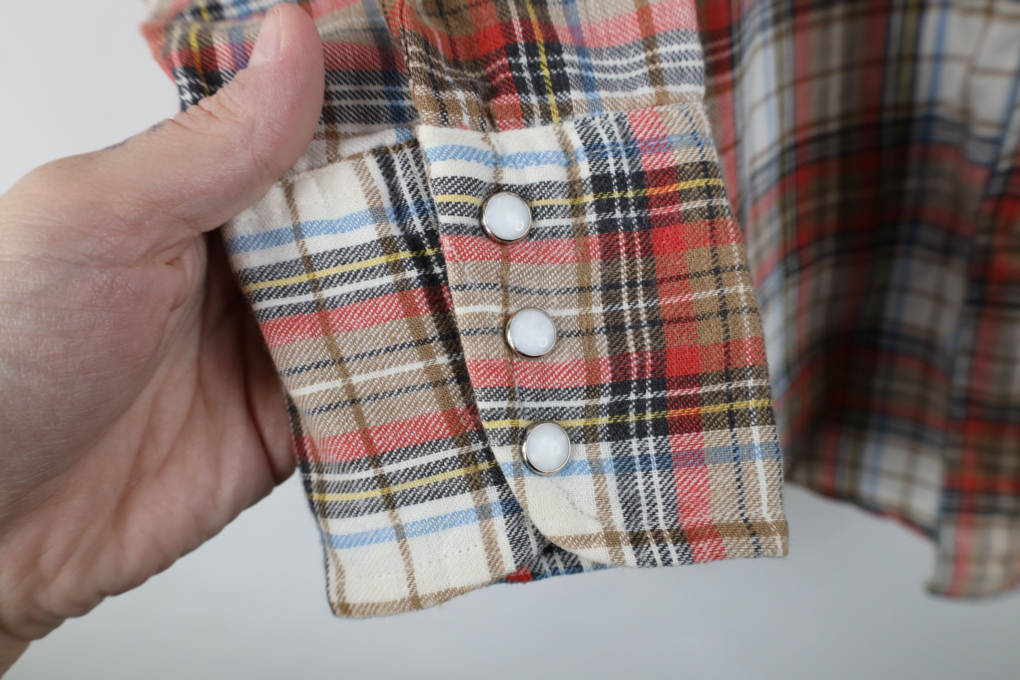 Levi's Vintage 70s Levis Cowboy Flannel Snap Button Shirt Plaid USA Size US S / EU 44-46 / 1 - 6 Thumbnail