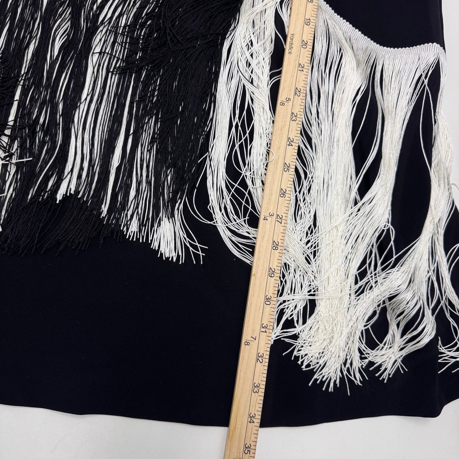 Marina Rinaldi Marina Rinaldi Basilare Fringe Black White Top sz US 18 Size XXL / US 16-18 / IT 52-54 - 7 Thumbnail