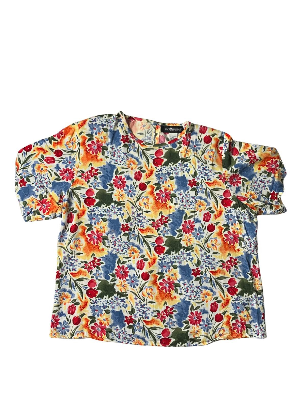 Other Sag Harbor Floral 3-Piece Set Skirt & 2 Blouses Rayon Large Size L / US 10 / IT 46 - 4 Thumbnail