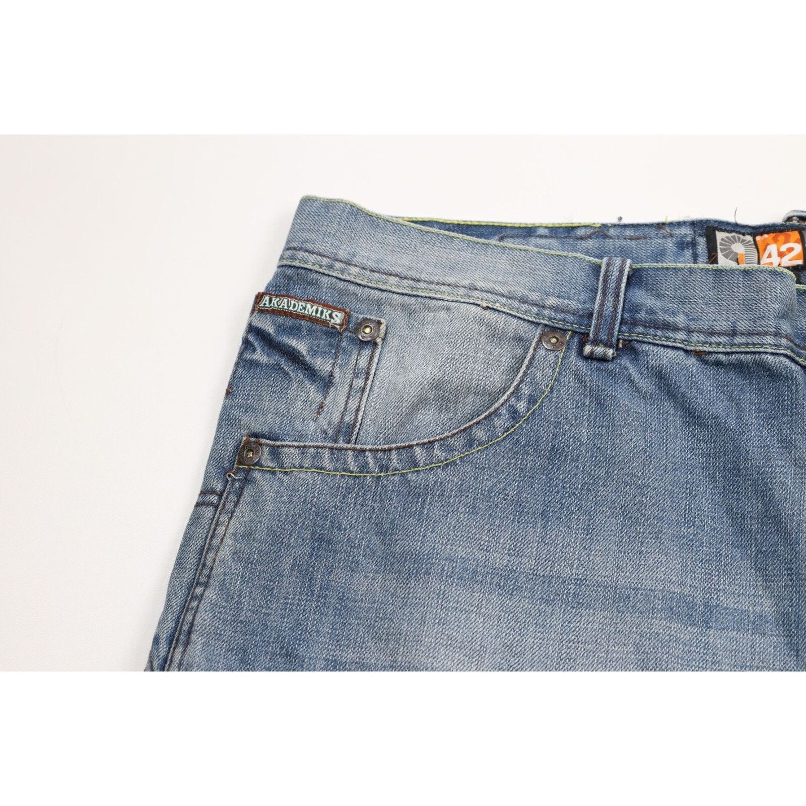Akademiks × Vintage Vintage Streetwear Distressed Baggy Loose Fit Wide Leg Jeans Size US 42 / EU 58 - 5 Thumbnail