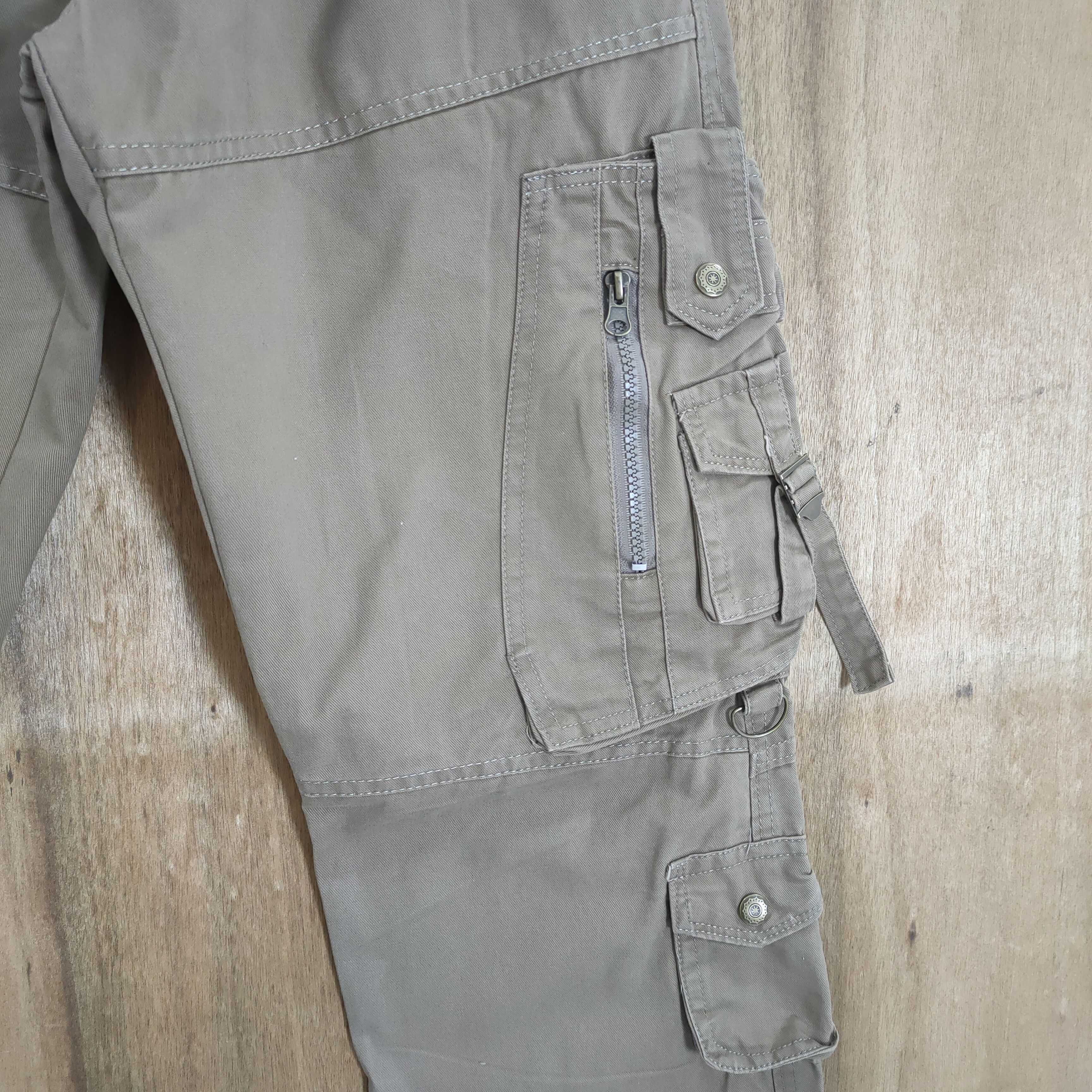 Japanese Brand 10 POCKET MULTIPOCKET BROWN CARGO PANTS Size US 32 / EU 48 - 7 Thumbnail