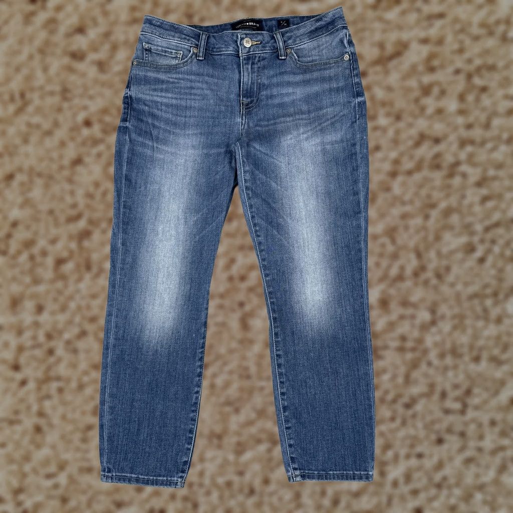 Lucky Brand Lucky Brand Lolita Crop Jeans Womens 6 Blue Med Wash Mid Rise Stretch 29x24 Size 28" / US 6 / IT 42 - 1 Thumbnail