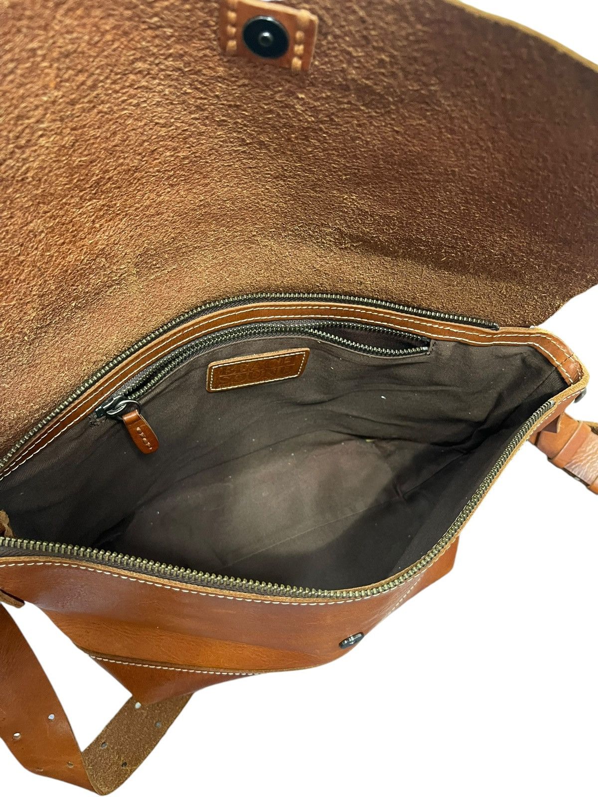 Japanese Brand Full Leather Patina Beach Sound Cross Body Bag 4🟩 Size ONE SIZE - 22 Thumbnail