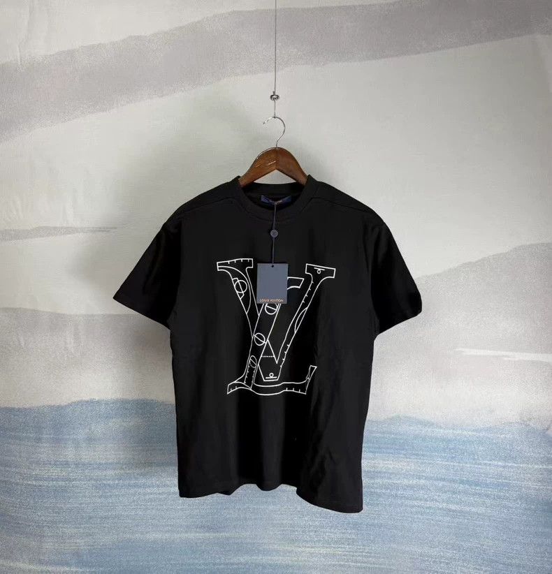 louis vuitton nba black short sleeve t-shirt-dmc