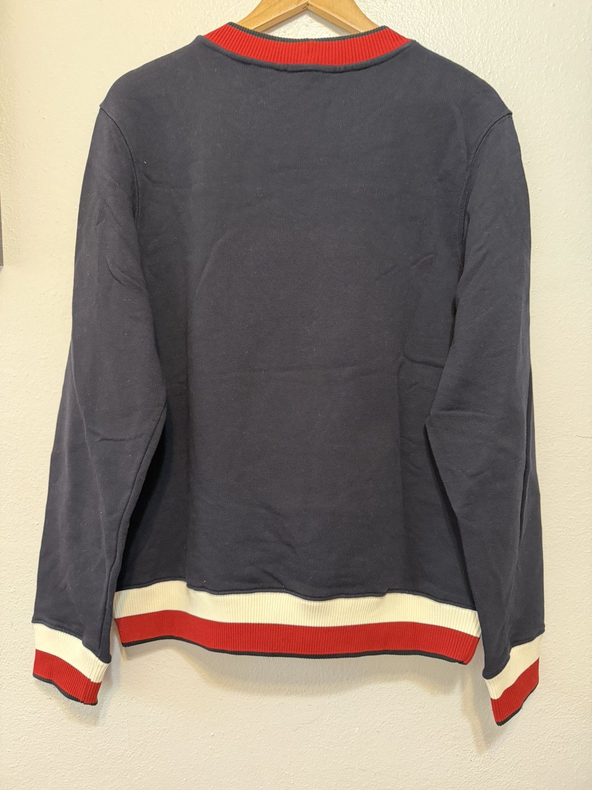 Sandro Sandro Men's Sweater M Navy Crew Long Sleeve Trim Panther Size US M / EU 48-50 / 2 - 7 Thumbnail