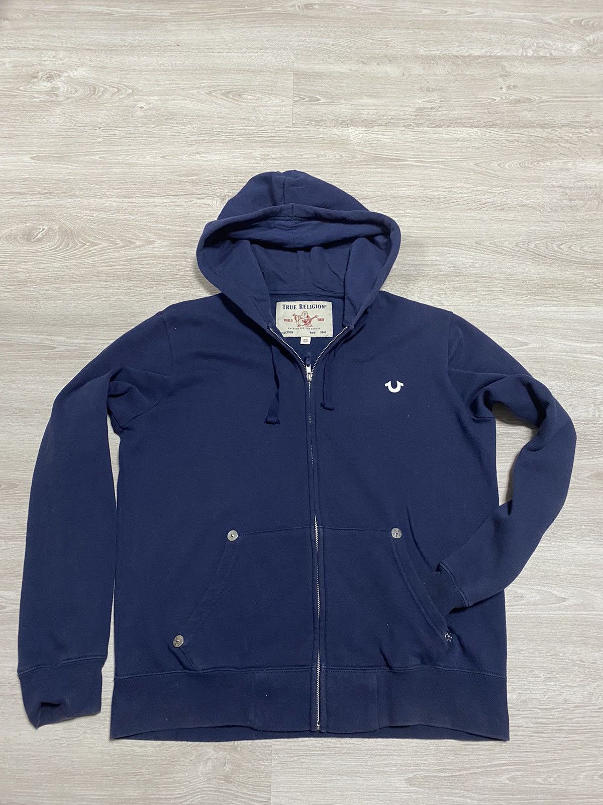 Japanese Brand Vintage True Religion Big logo back side zip hoodie size M Size US M / EU 48-50 / 2 - 2 Thumbnail