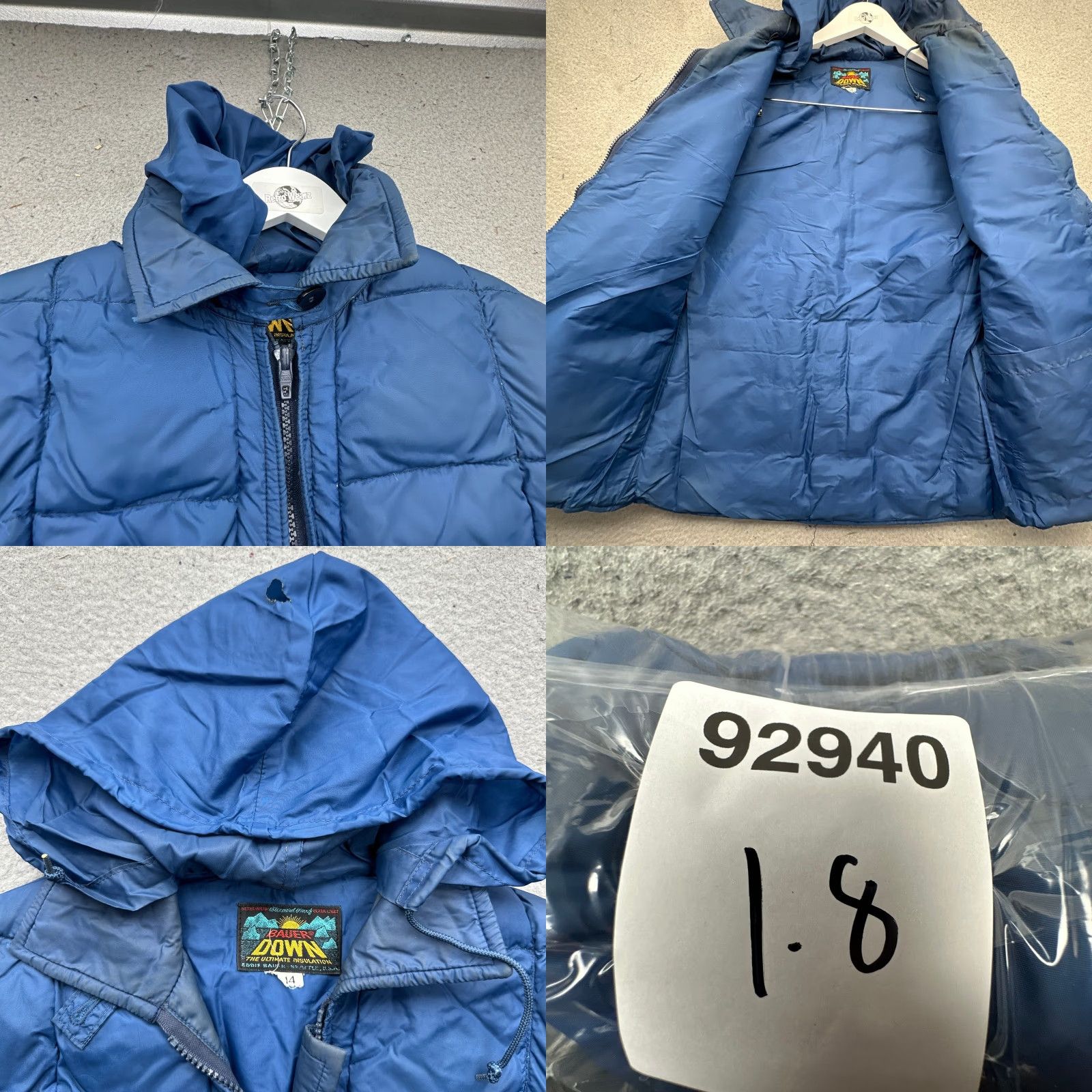 Eddie Bauer VINTAGE Eddie Bauer Down Goose Down Puffer Jacket Womens L Blue Quilted Zip Hooded Long 60s Leisure Size L / US 10 / IT 46 - 9 Thumbnail