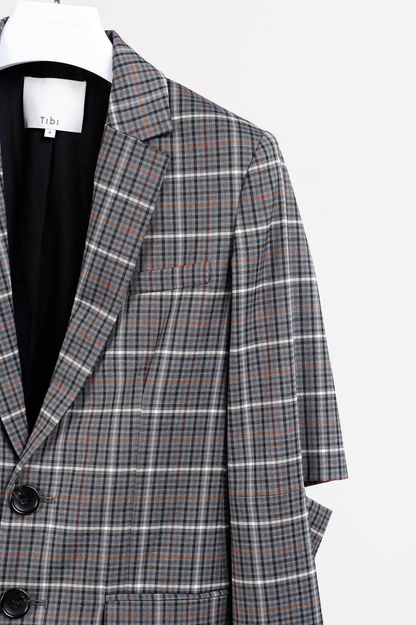 Tibi Tibi Gabe Blazer Slit-Elbow Windowpane Check Blazer Size M / US 6-8 / IT 42-44 - 5 Thumbnail
