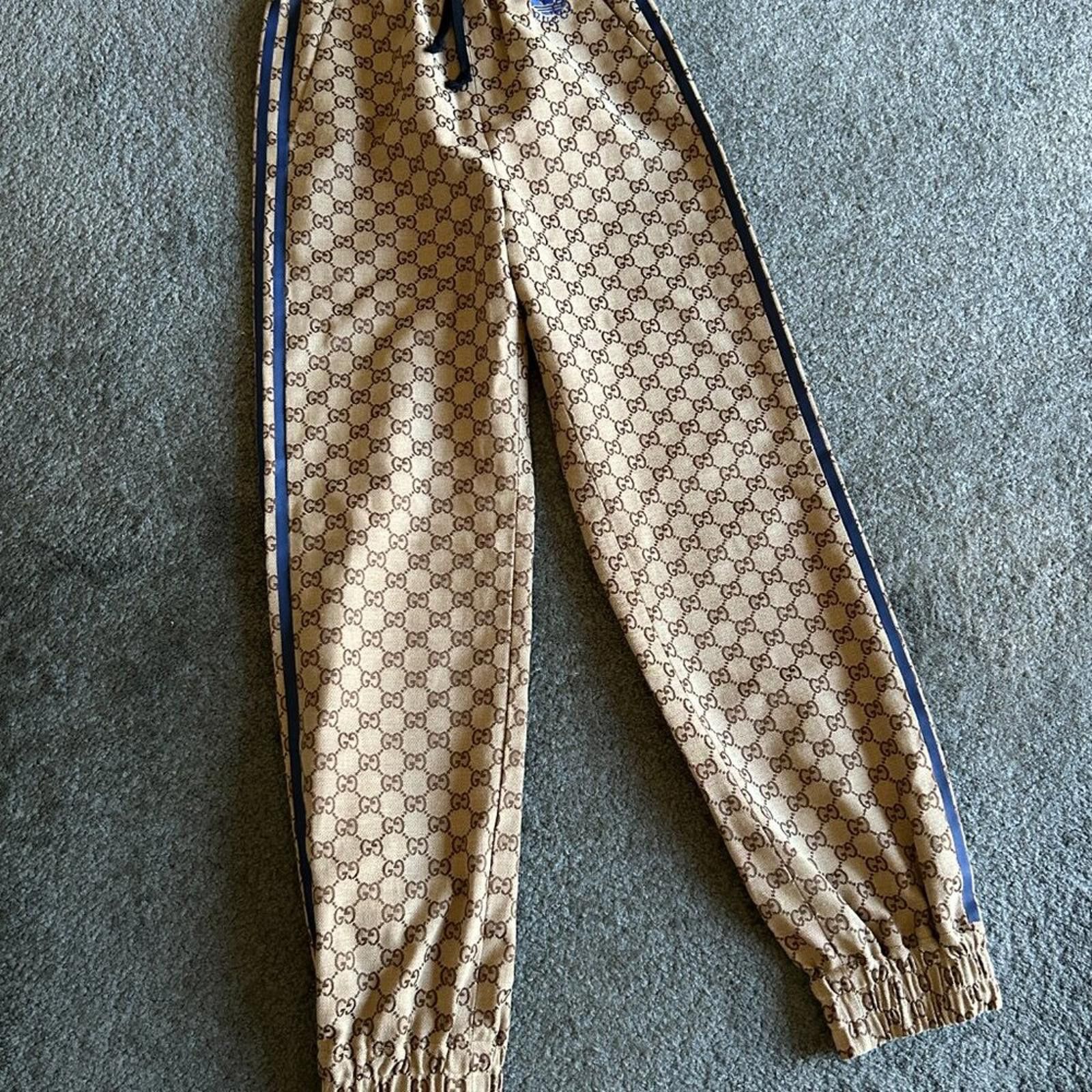 Gucci NWT Gucci x adidas GG Canvas Pant Beige/Ebony 712110 size 36 Size 25" / US 0 / IT 36 - 2 Thumbnail