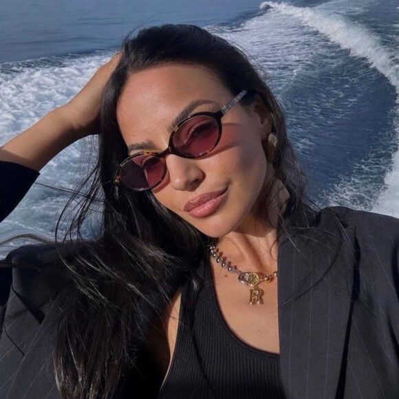 Miu Miu Miu Miu MU04ZSF VAU50D Sunglasses Honey Havana Oval Frame Size ONE SIZE - 11 Thumbnail