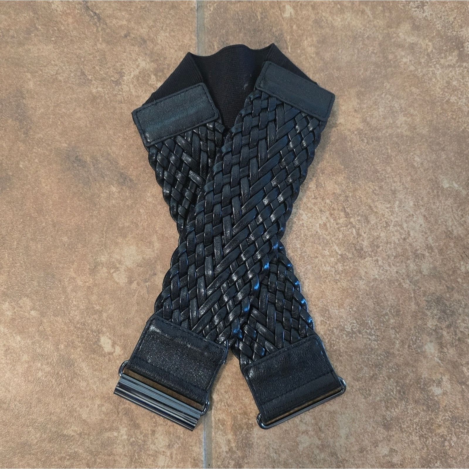 Other Black Wide Braided 26 Elastic Belt Size ONE SIZE - 1 Thumbnail