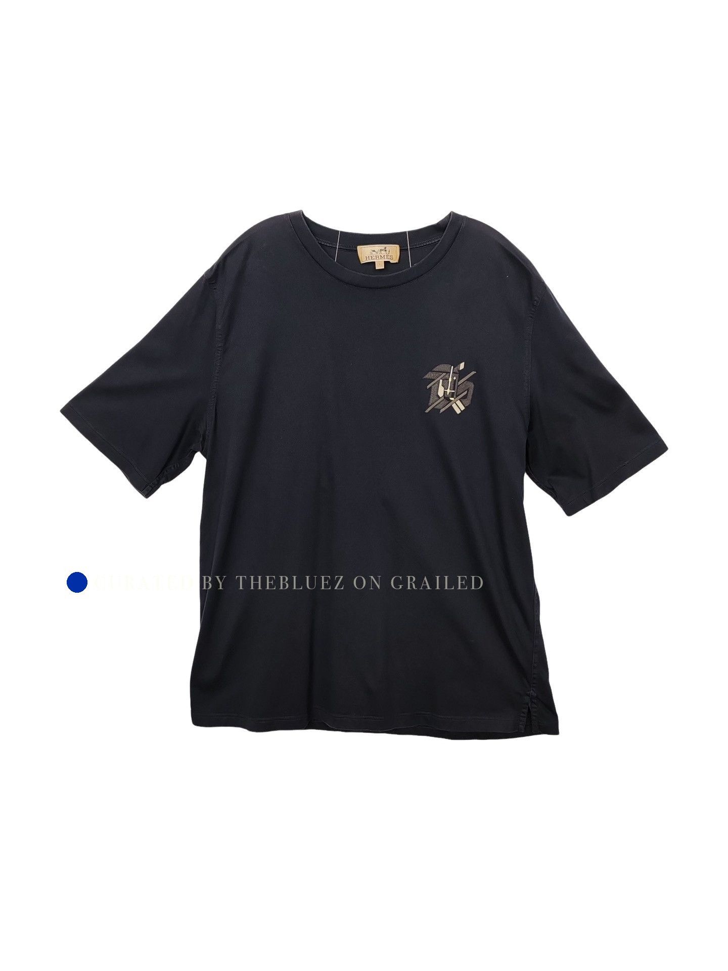 Hermes Black Short-Sleeve Shirt with Embroidered Design Size US L / EU 52-54 / 3 - 1 Thumbnail