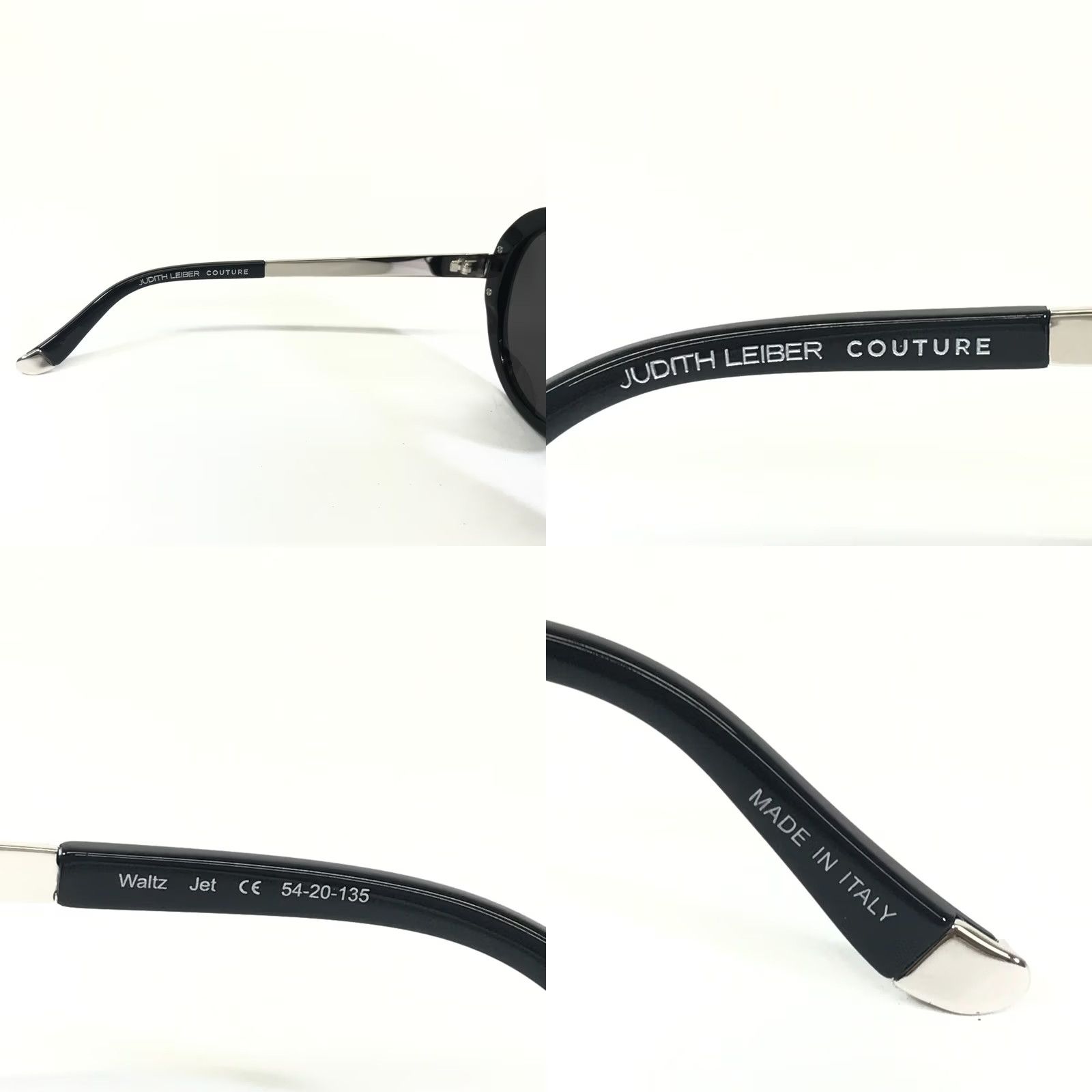 Judith Leiber Sunglasses Waltz Jet Black Silver Oversized  display picture 3