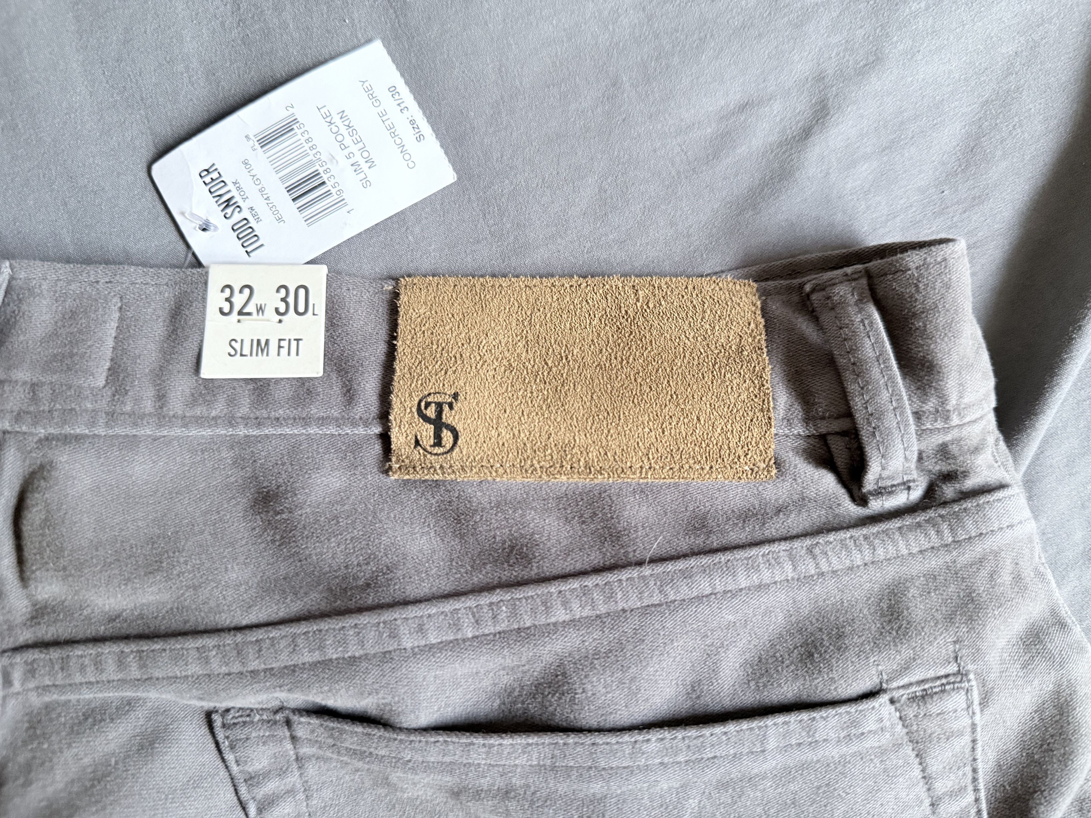Todd Snyder Slim Fit 5-Pocket Italian Moleskin Pant in Grey 32x30 Size US 32 / EU 48 - 3 Thumbnail