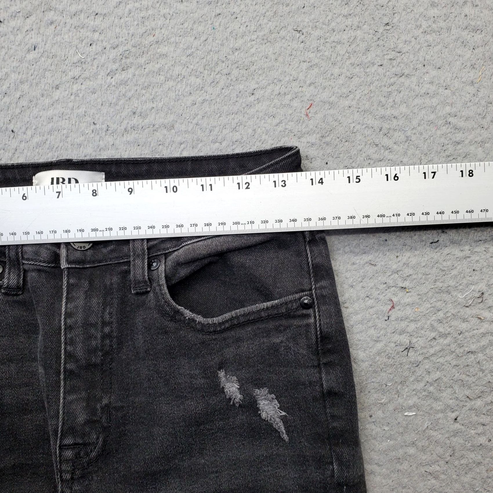 Denime JUST BLACK JBD Jeans Womens 26 Black Distressed Streetwear Straight Leg Jeans WWomens Size 26 Black Distressed Straight Jeans Size 26" / US 2 / IT 38 - 6 Thumbnail