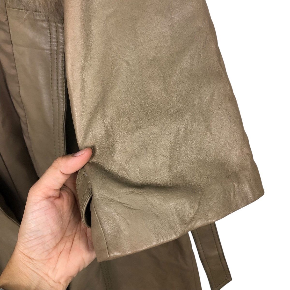 Japanese Brand 📌Vintage Long Leather Jacket Partina Double Breast Fur Size US M / EU 48-50 / 2 - 17 Thumbnail