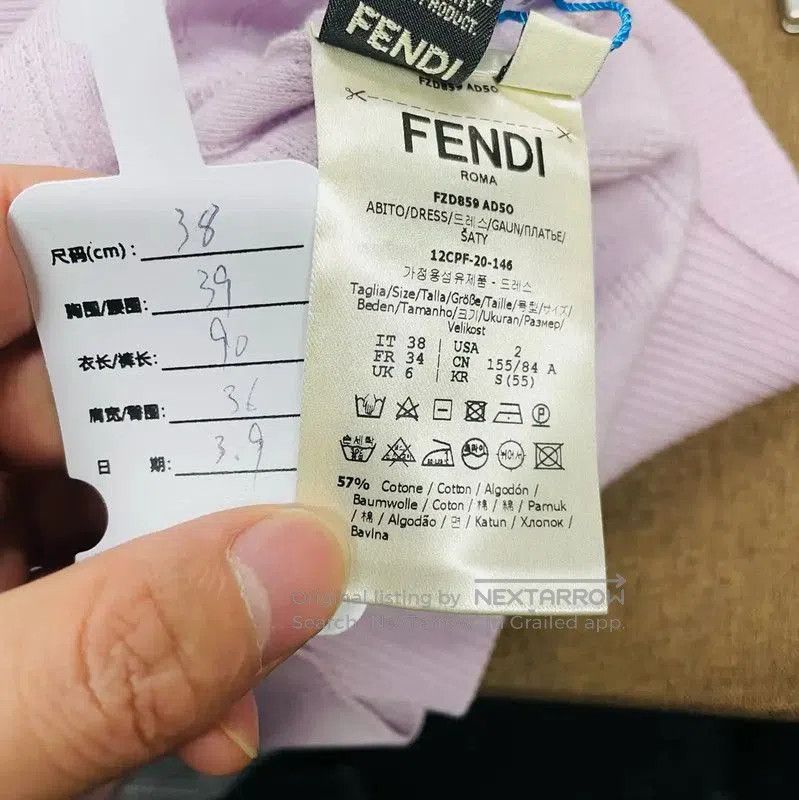 Fendi Fendi Pink Cotton Dress for Women . Size M / US 6-8 / IT 42-44 - 4 Thumbnail