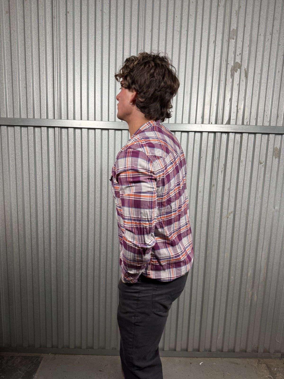 Diesel Diesel Purple Plaid Western Pearl Snap Button Up Shirt Size US M / EU 48-50 / 2 - 2 Thumbnail