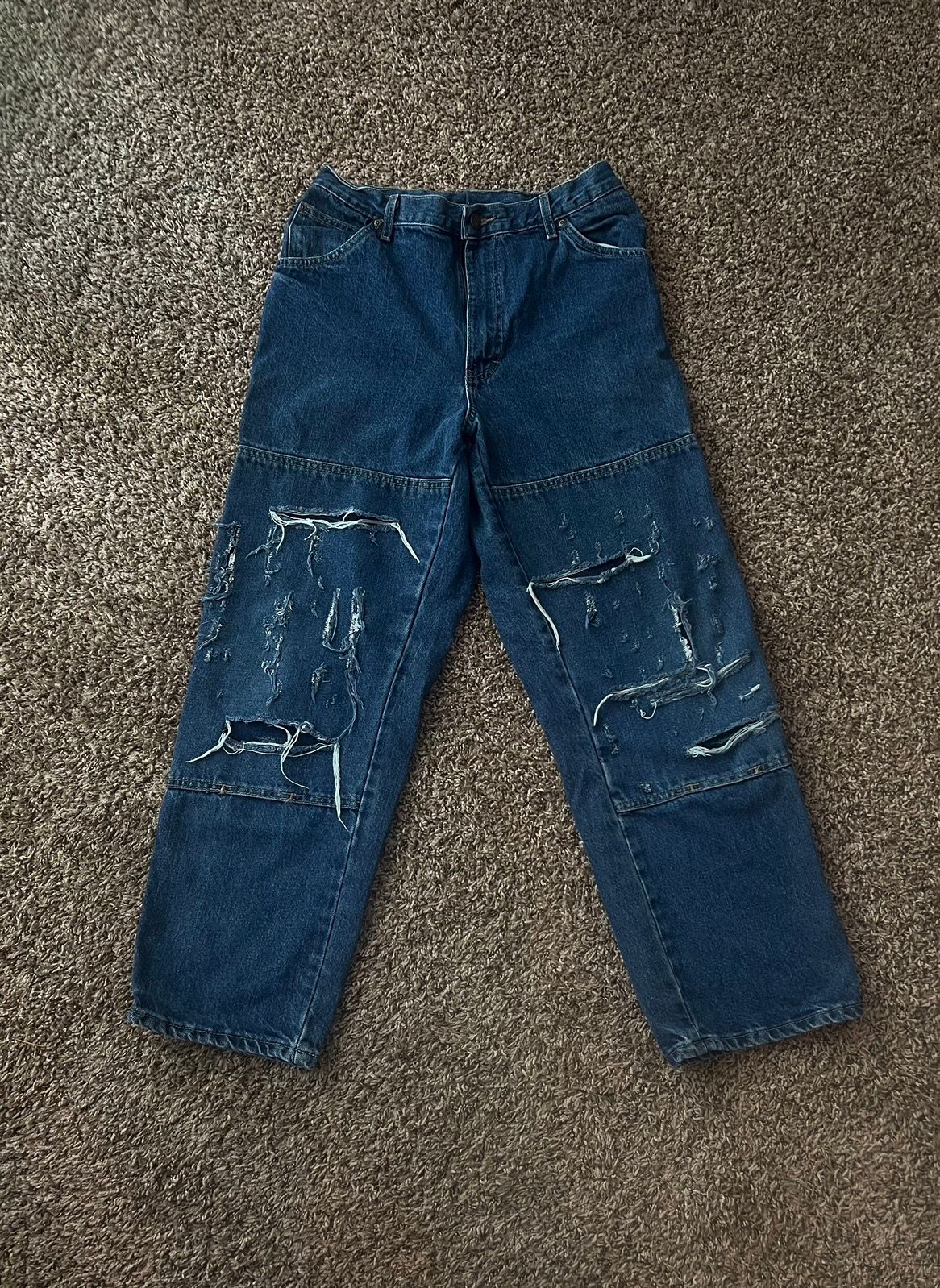 Pre-owned Dickies X Vintage Dickies Double Knee Workwear Jeans Pants In Blue