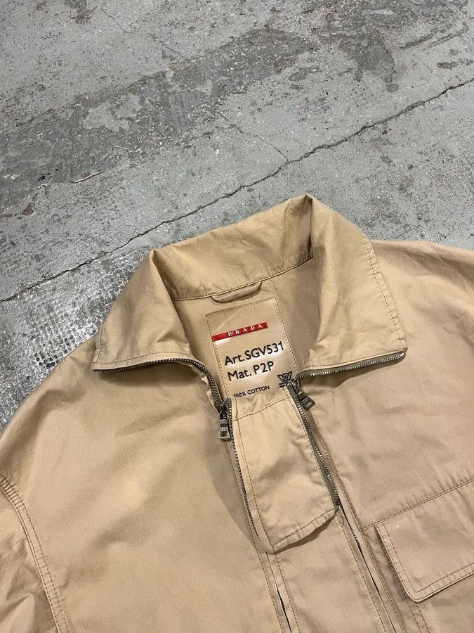 Prada 2000 Prada Asymmetrical Zip Contemporary Beige Jacket Size US L / EU 52-54 / 3 - 6 Thumbnail