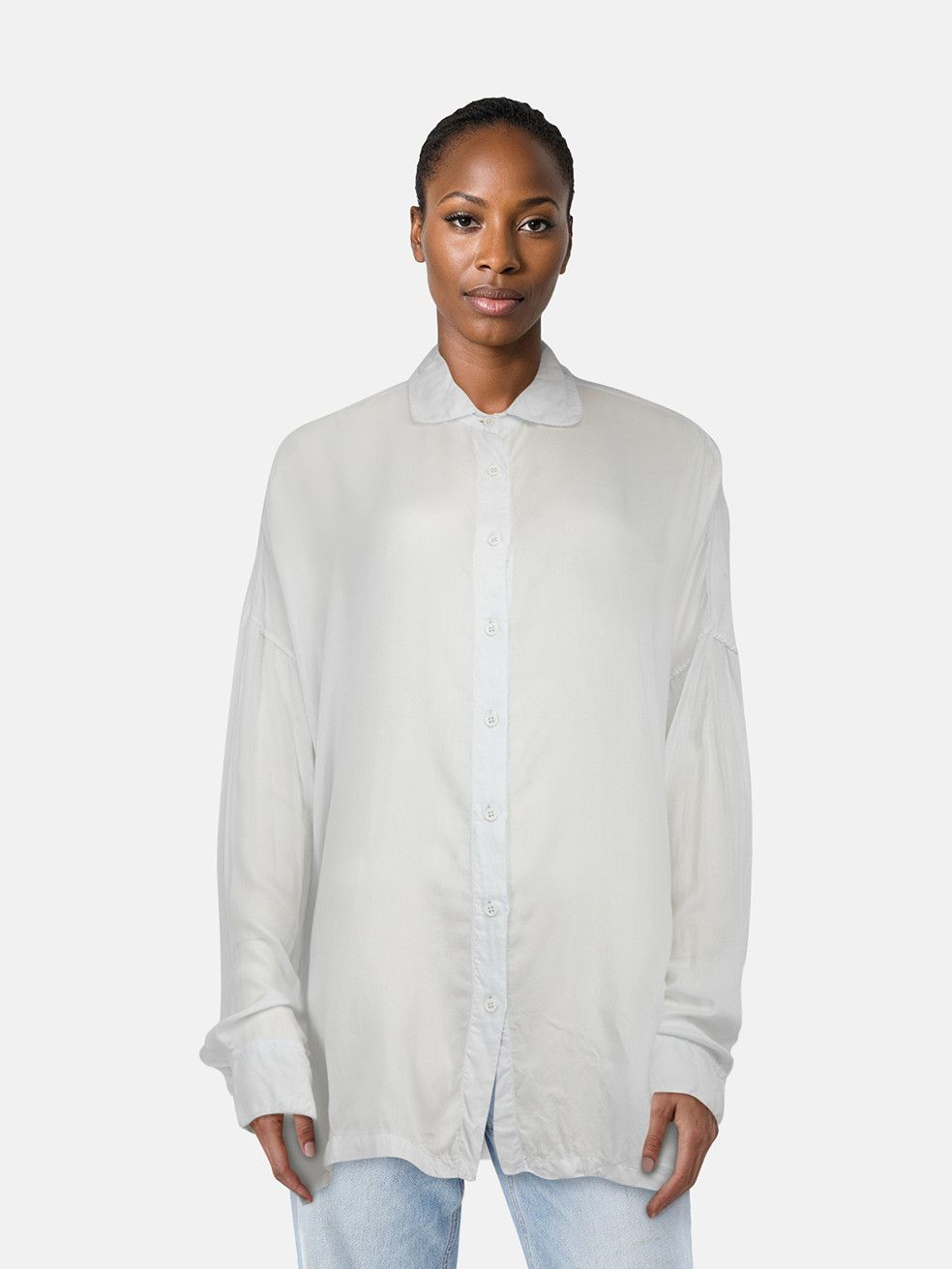 Casey Casey White Drop Shoulder Shirt Size XL / US 12-14 / IT 48-50 - 1 Thumbnail