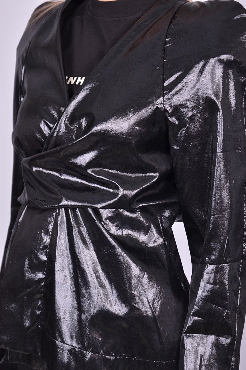 Rick Owens Last Size Rick Owens Black Belted Silk Blend Jacket Size S / US 4 / IT 40 - 4 Thumbnail