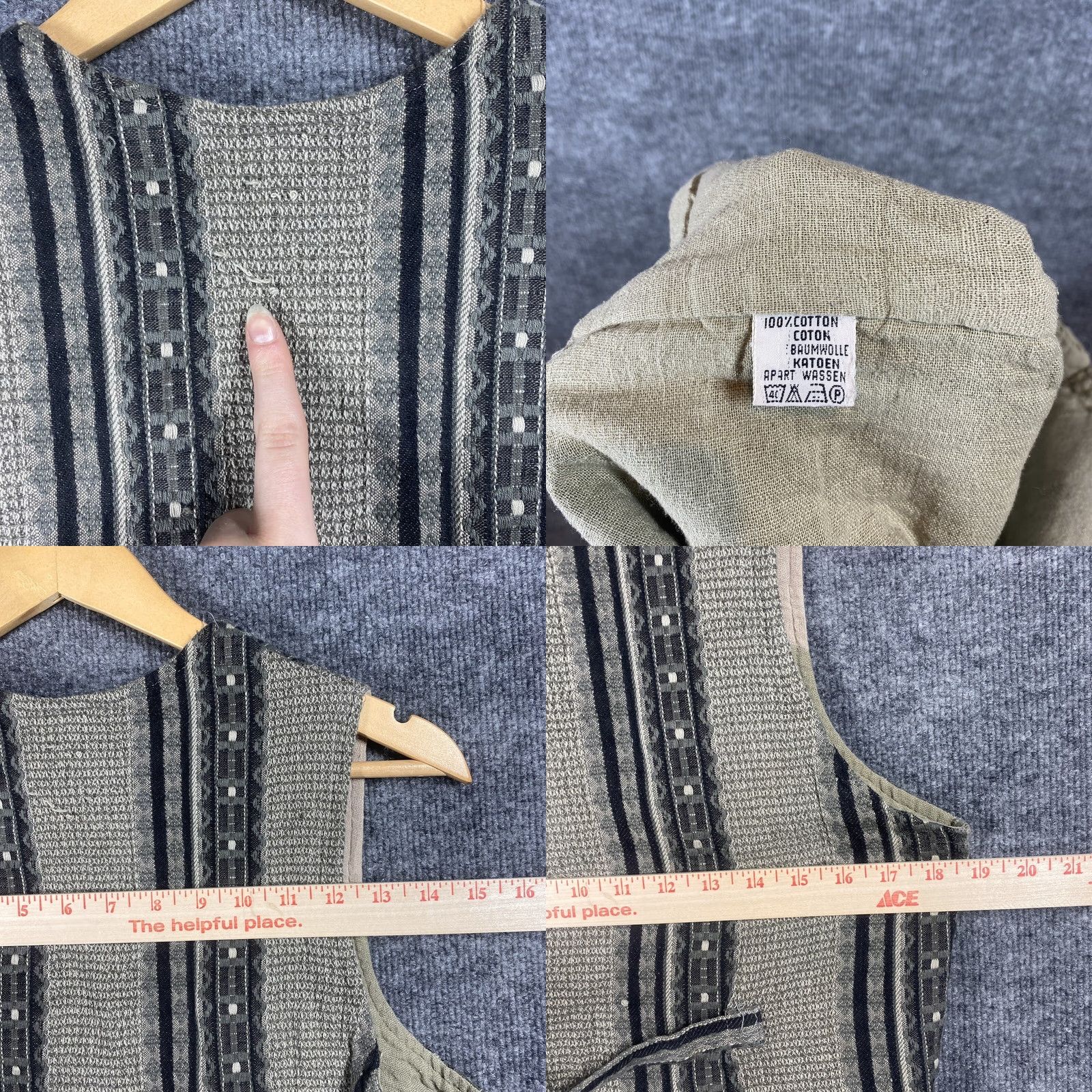 Vintage VINTAGE Yessica Vest Women L 60s 70s 100% Cotton Gray Hippie Boho Vest Womens Size L / US 10 / IT 46 - 8 Thumbnail