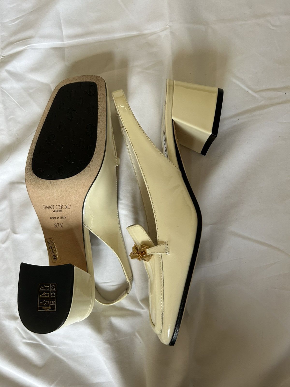 Chanel Jimmy Choo white gold heel Size US 7.5 / IT 37.5 - 5 Thumbnail