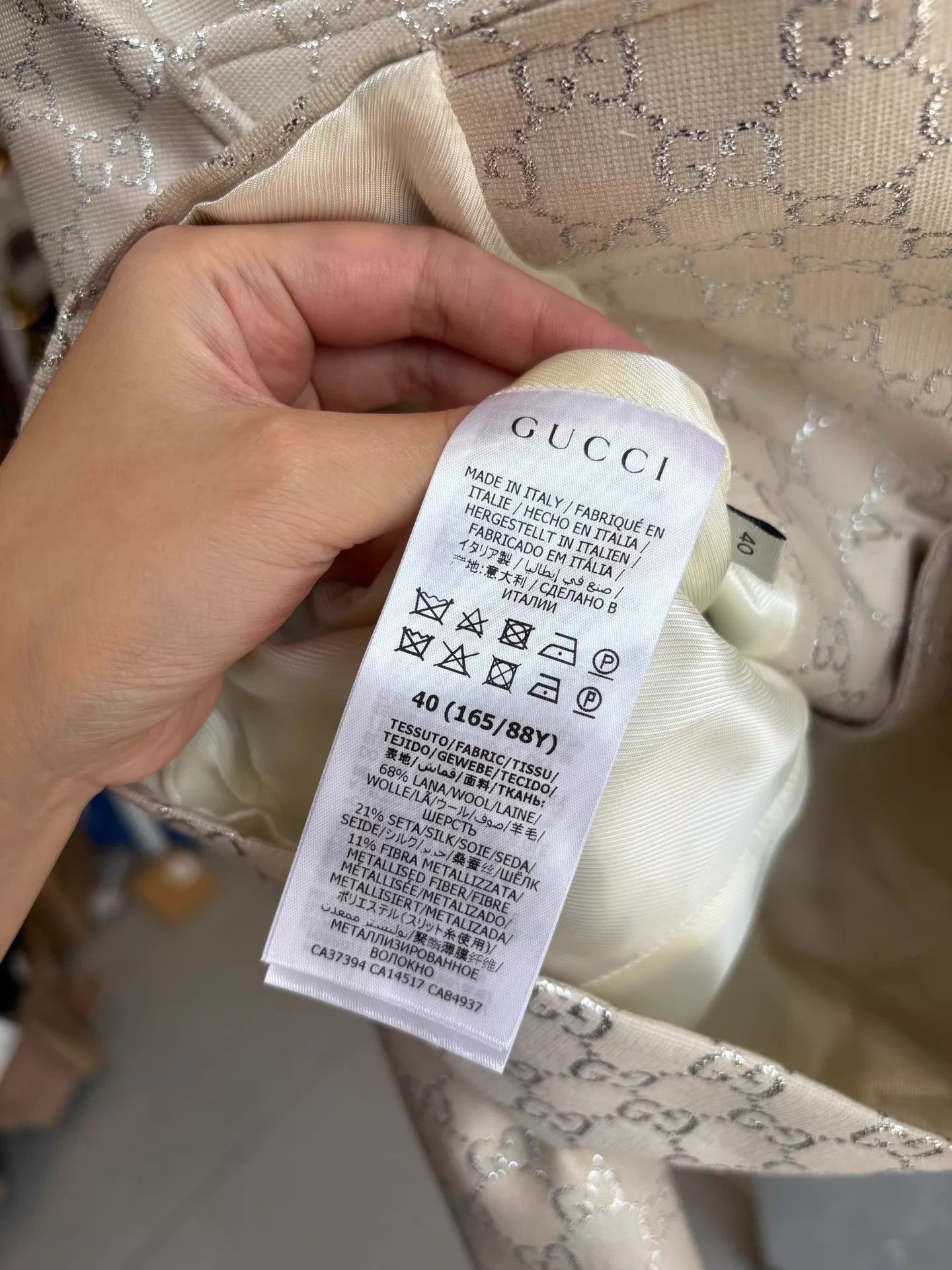 Gucci Gucci Silver/White Full GG Logo Blazer Size S / US 4 / IT 40 - 4 Thumbnail