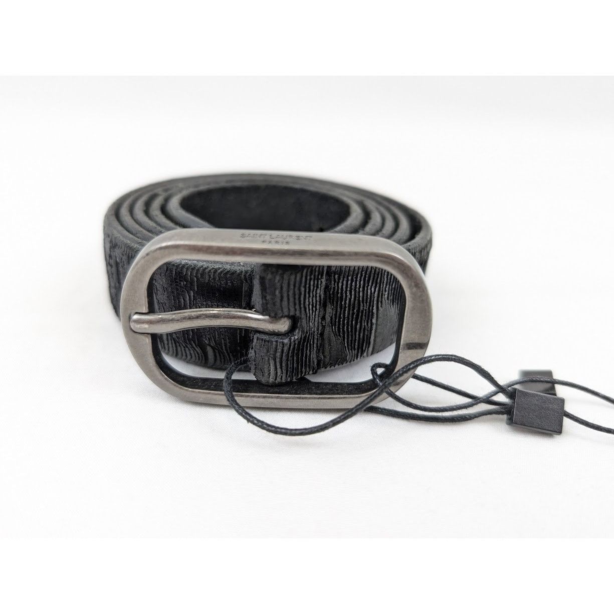 Saint Laurent Paris o1rshd1 Size: 90 CM / Distressed Python Belt in Black Size 36 - 3 Thumbnail