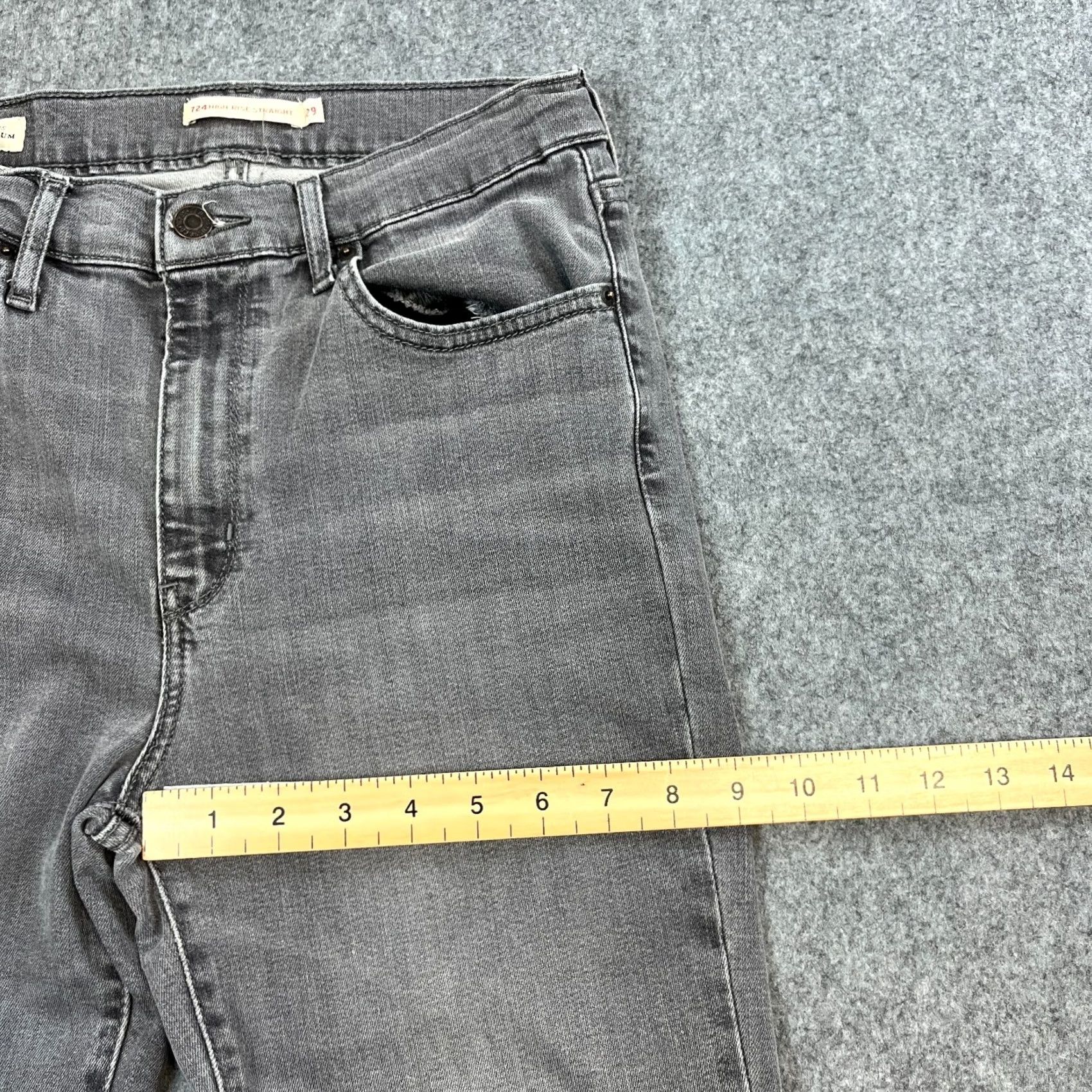 Levi's Levi's 724 Jeans High Rise Straight 29 32 UK 8 Grey Stretch Premium Denim Womens Slim 5-Pocket Modern Comfort Jeans Mens Womens Girls Size 30" / US 8 / IT 44 - 6 Thumbnail