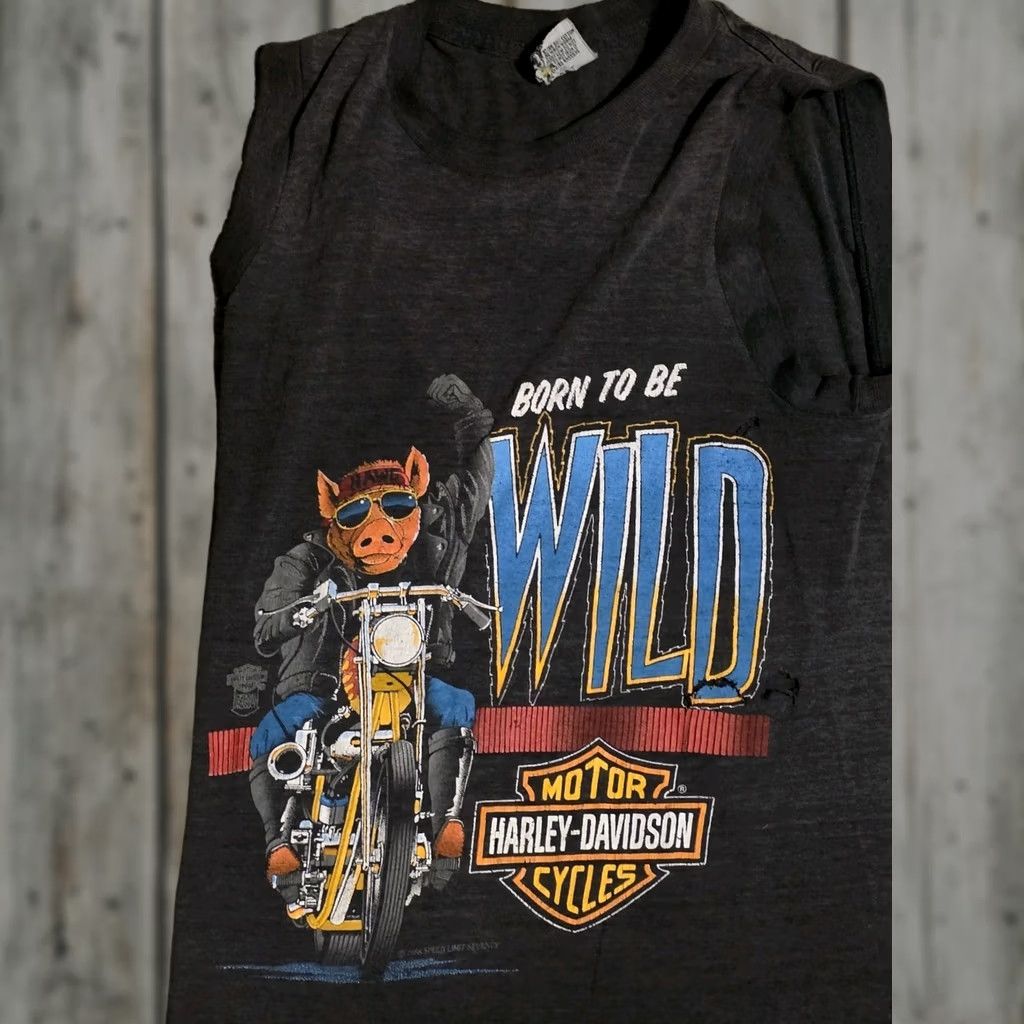 Born VINTAGE Harley Davidson Sleeveless T-Shirt Hog Born To Be Wild Small Black Unisex Adults S Mens Girls Women? Size US S / EU 44-46 / 1 - 1 Thumbnail
