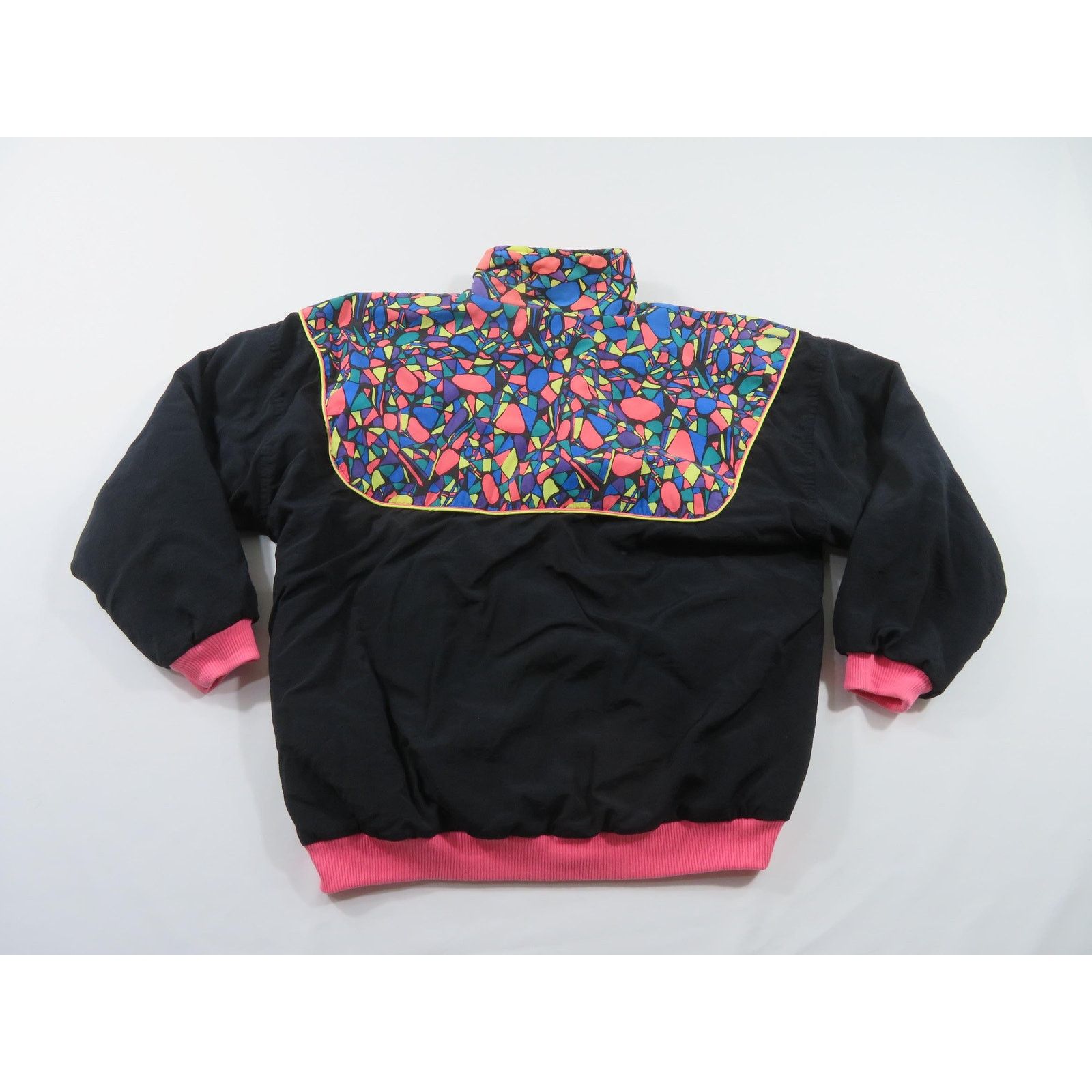Adidas Adidas Jacket, Black Neon Pink, Women's Sz M 1980s Size M / US 6-8 / IT 42-44 - 2 Thumbnail