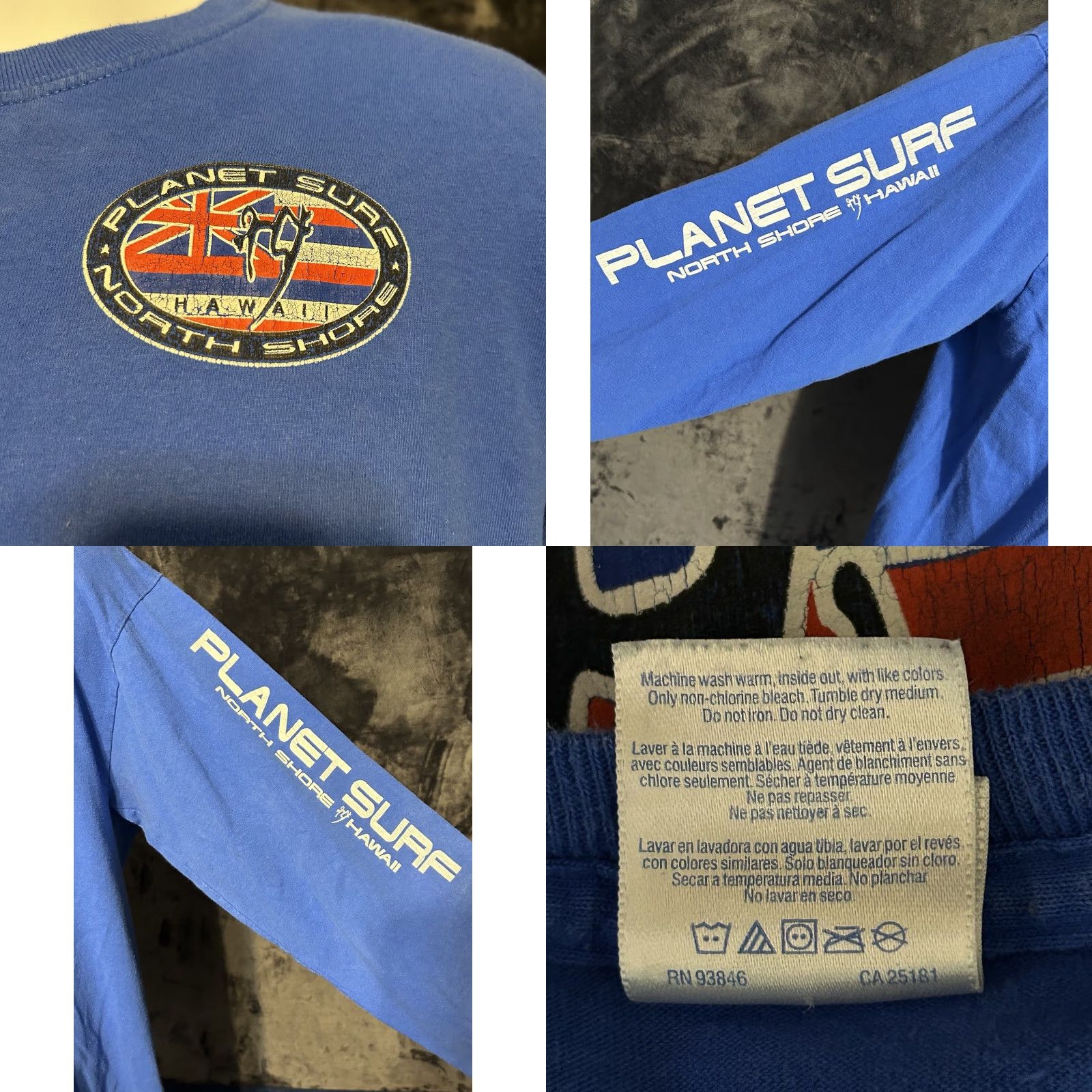 Doublet VINTAGE Planet Surf North Shore Hawaii Long Sleeve Shirt Men L Blue Double Side Size US L / EU 52-54 / 3 - 8 Thumbnail