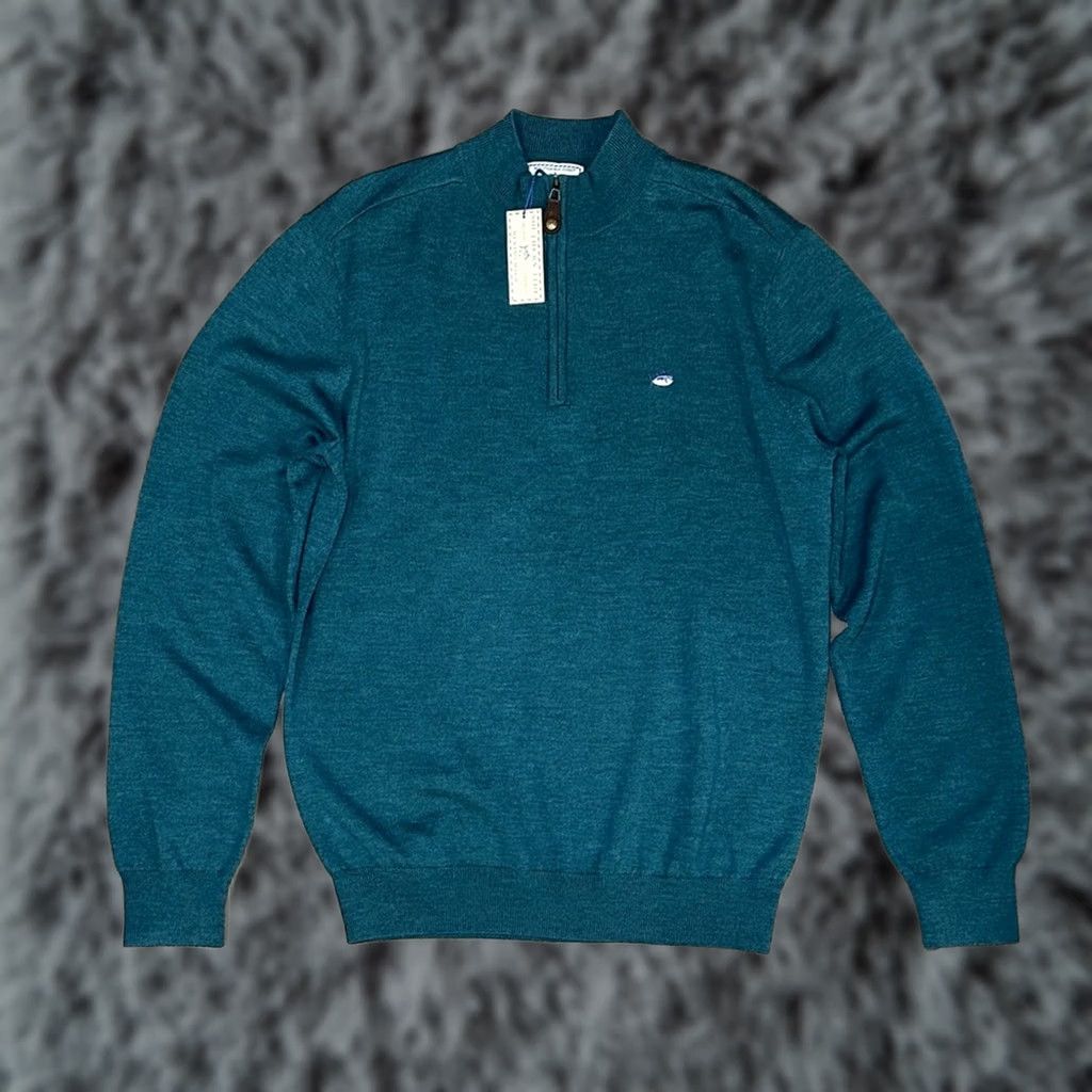 Southern Tide VINTAGE Southern Tide The Skipjack Merino Wool Quarter Zip Sweater - Medium Size US M / EU 48-50 / 2 - 1 Thumbnail